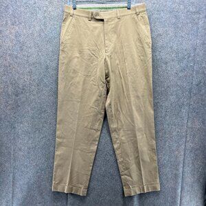 Hiltl Pants Men 34 Beige Baumwolle Stretch Flat Front Dress Trousers Italy Sport